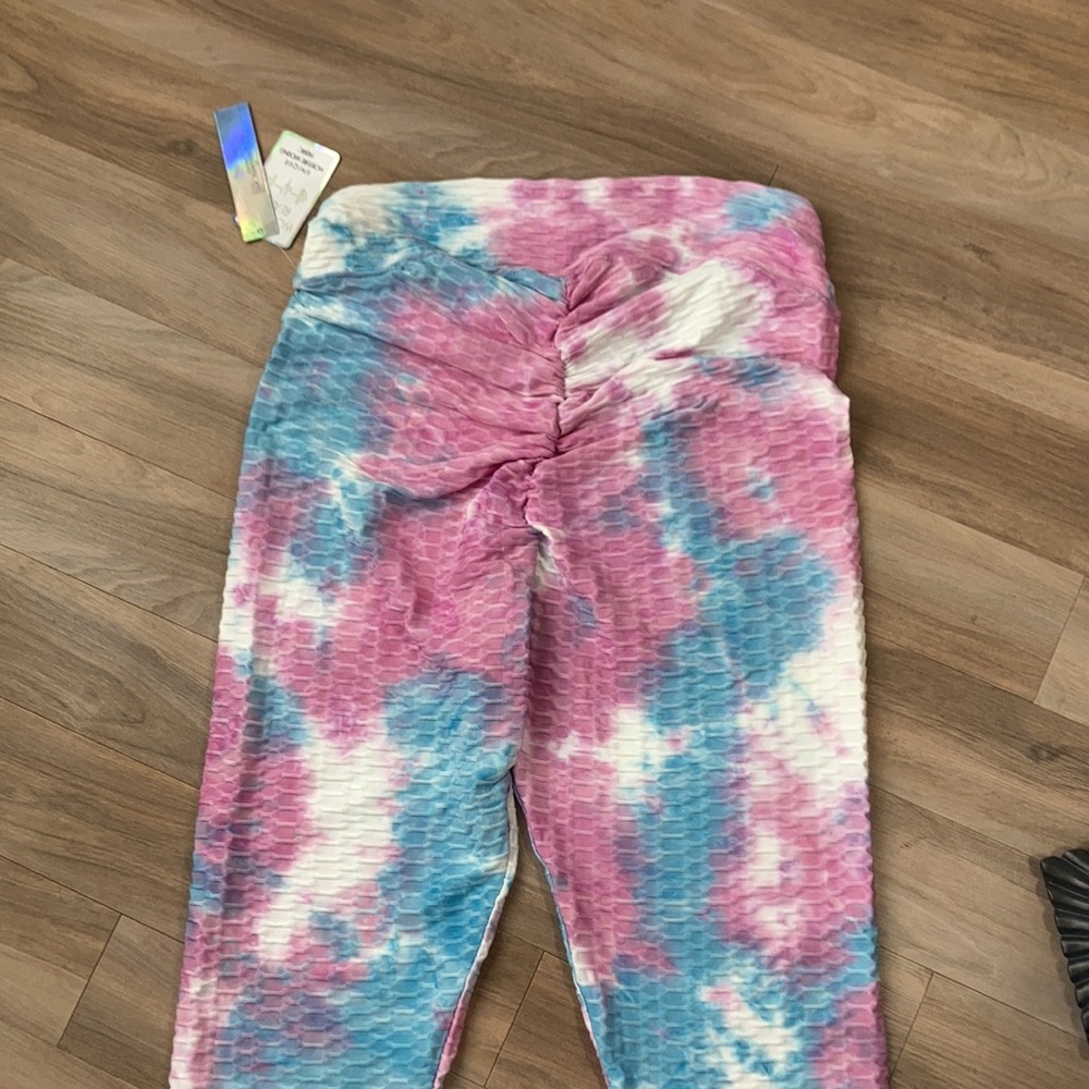 Tie dye print active wear pant w/ stretch casual 3X juniors - Picture 8 of 16